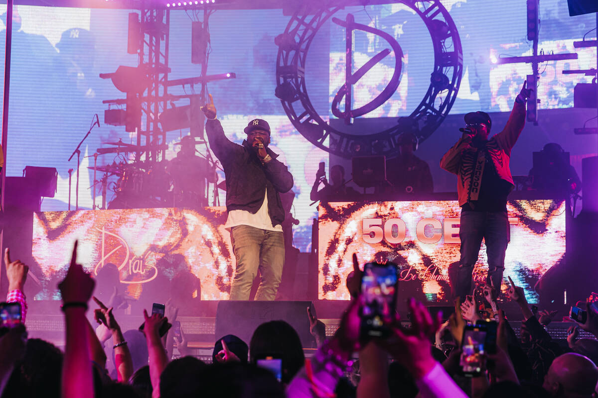 50 Cent is shown at Drai's Nightclub at the Cromwell on Saturday, March 19, 2022. (Radis Denphu ...