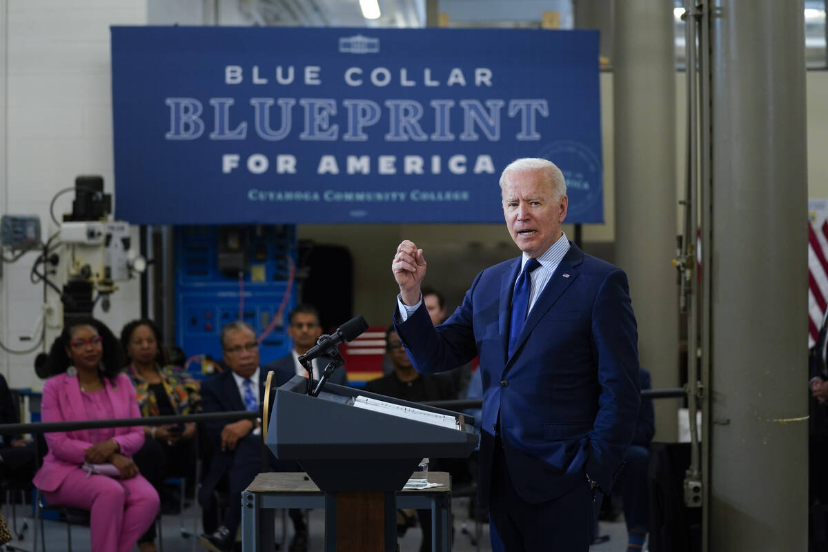 President Joe Biden delivers remarks on the economy at the Cuyahoga Community College Metropoli ...