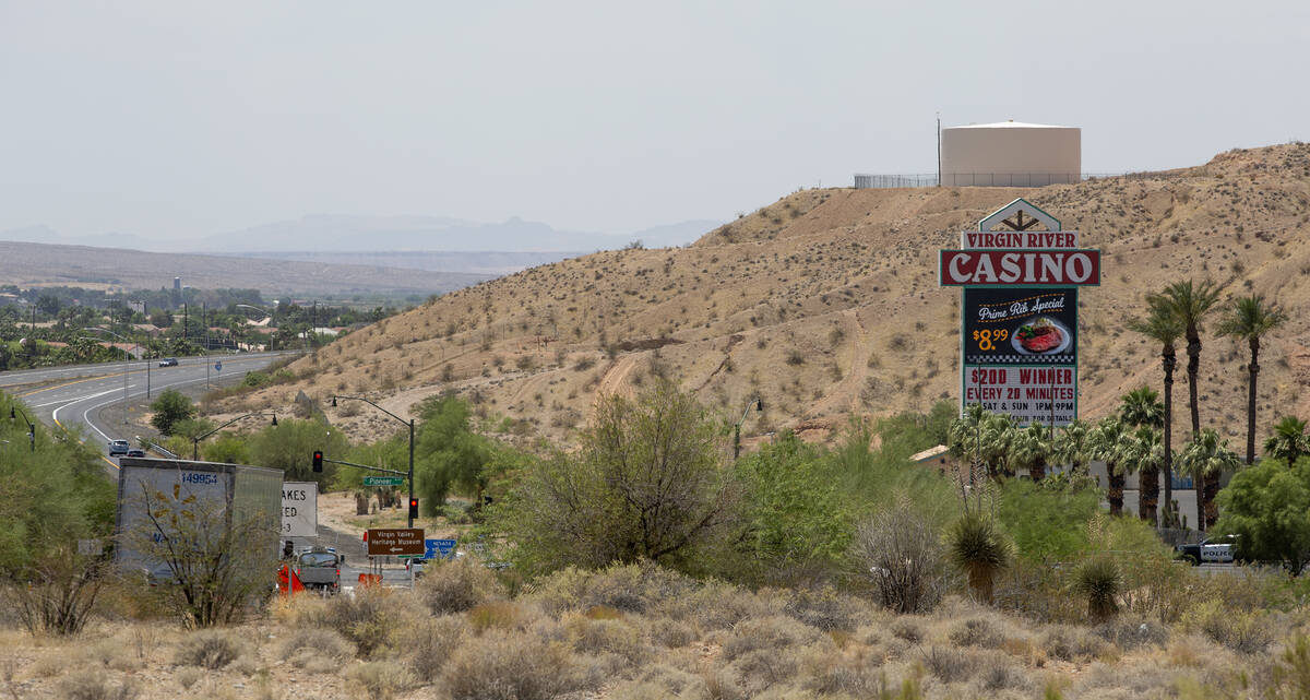 A view of Mesquite, Nev., off I-15 on Thursday, June 3, 2021. (Ellen Schmidt/Las Vegas Review-J ...