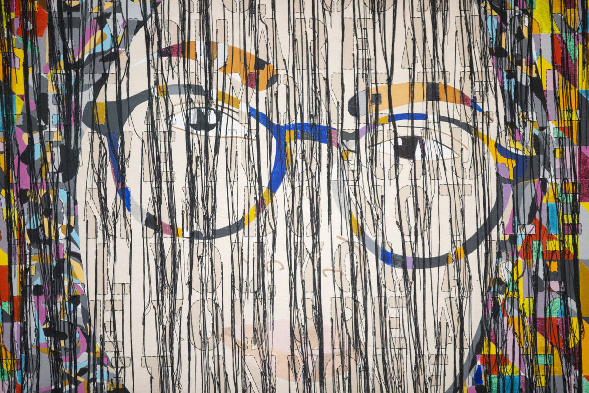 Ghada Amer’s "Portrait of Trini," from her “The Women I Know Part II” series, hangs at th ...