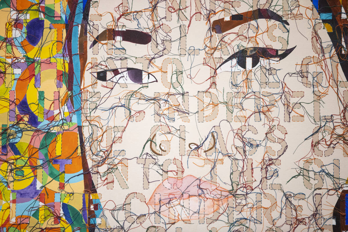 Ghada Amer’s "Portrait of Elizabeth" from her “The Women I Know Part II” series is a blen ...