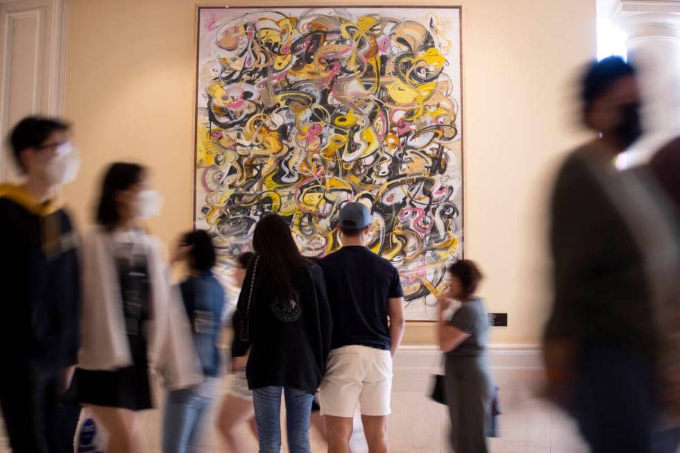 Tomas Esson’s oil-on-linen painting “Quimera” gets quite a reaction outside the Bellagio ...