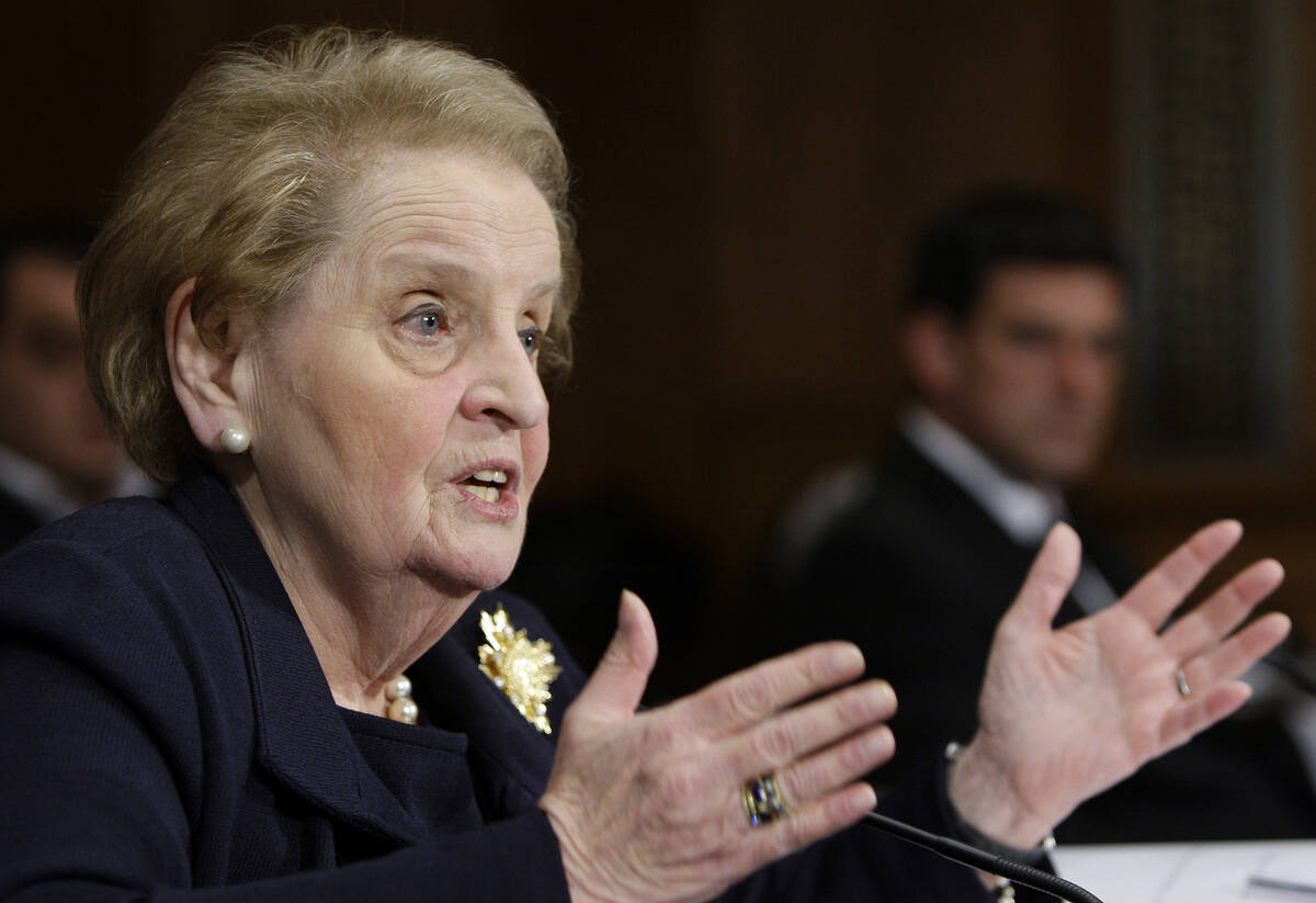 Former Secretary of State Madeleine Albright testifies on Capitol Hill in Washington, on Oct. 2 ...