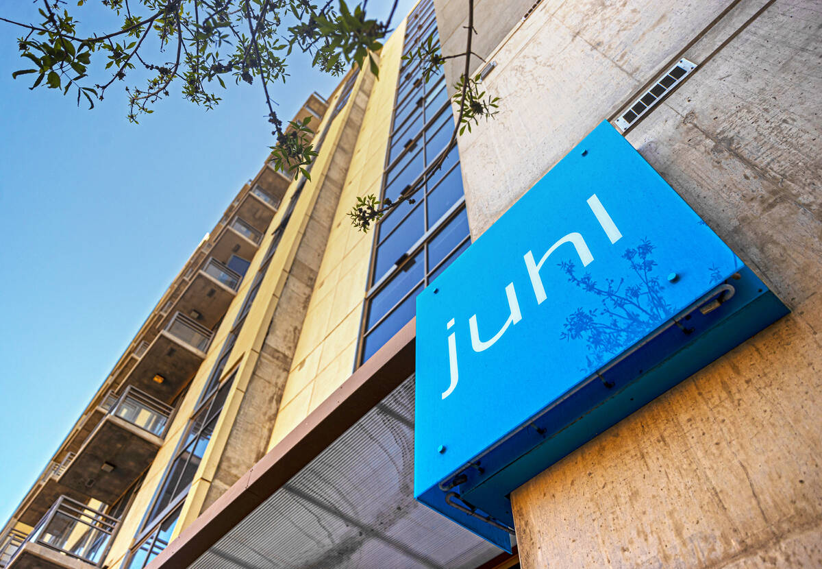 Juhl condominiums in downtown Las Vegas on Wednesday, March 23, 2022. (Benjamin Hager/Las Vegas ...