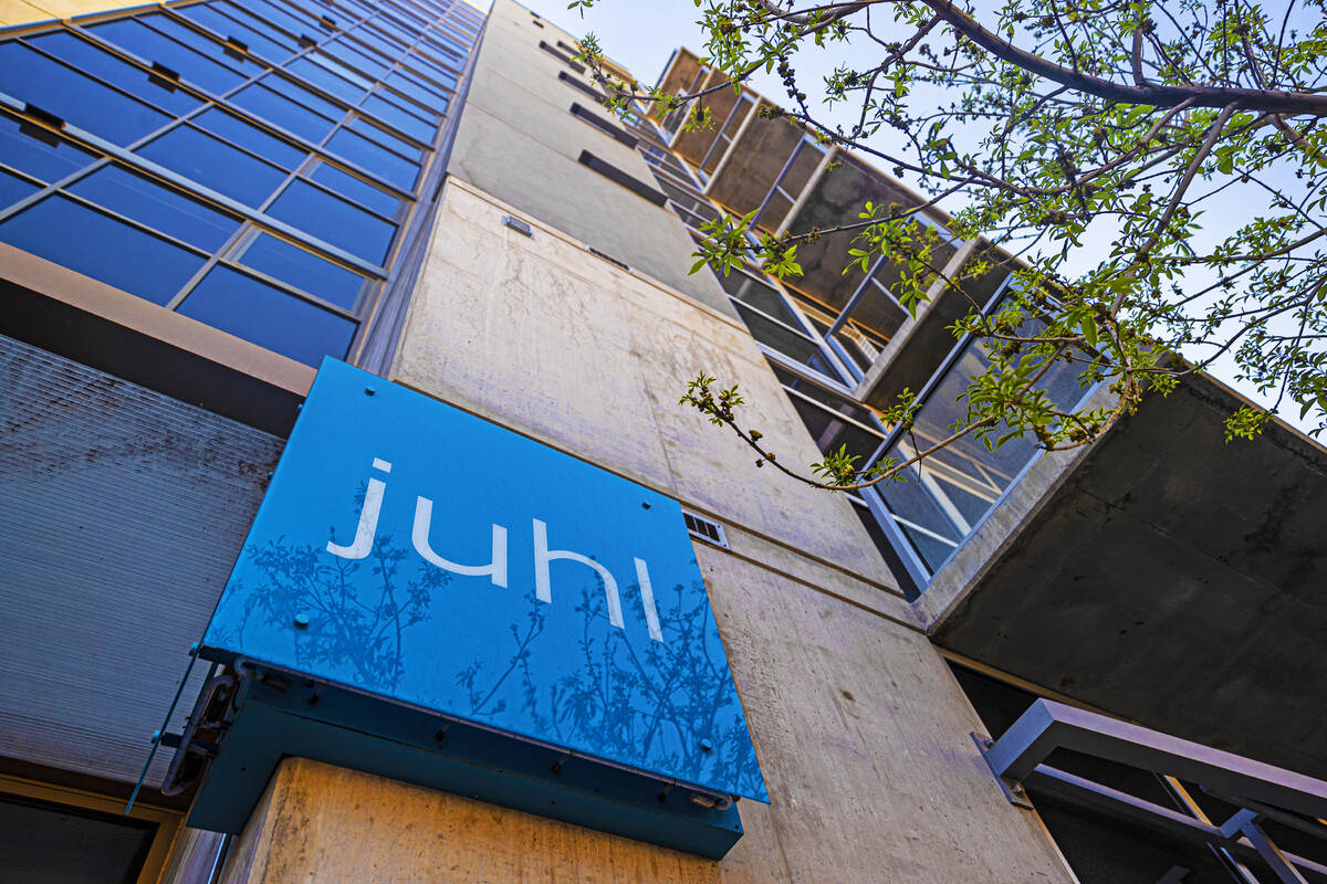 Juhl condominiums in downtown Las Vegas on Wednesday, March 23, 2022. (Benjamin Hager/Las Vegas ...