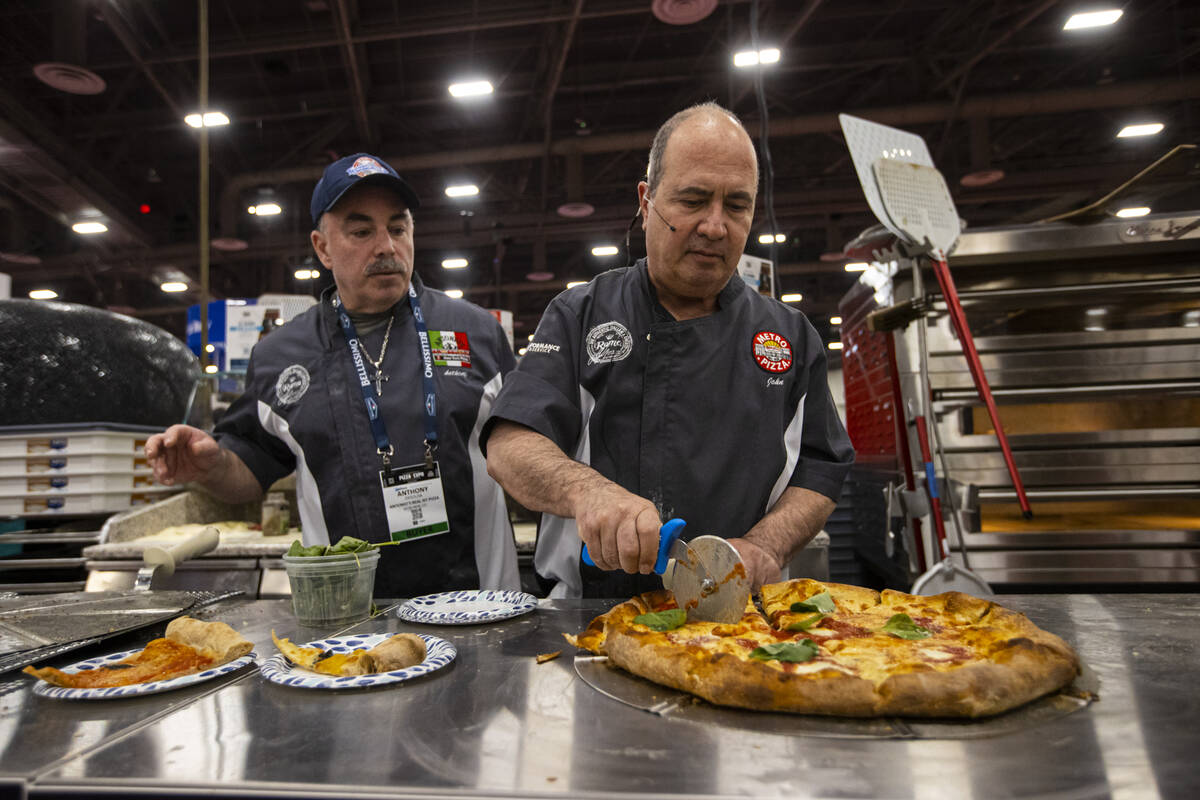 Metro Pizza co-owner John Arena speaks during a demonstration at the Marra Forni Brick Oven Coo ...
