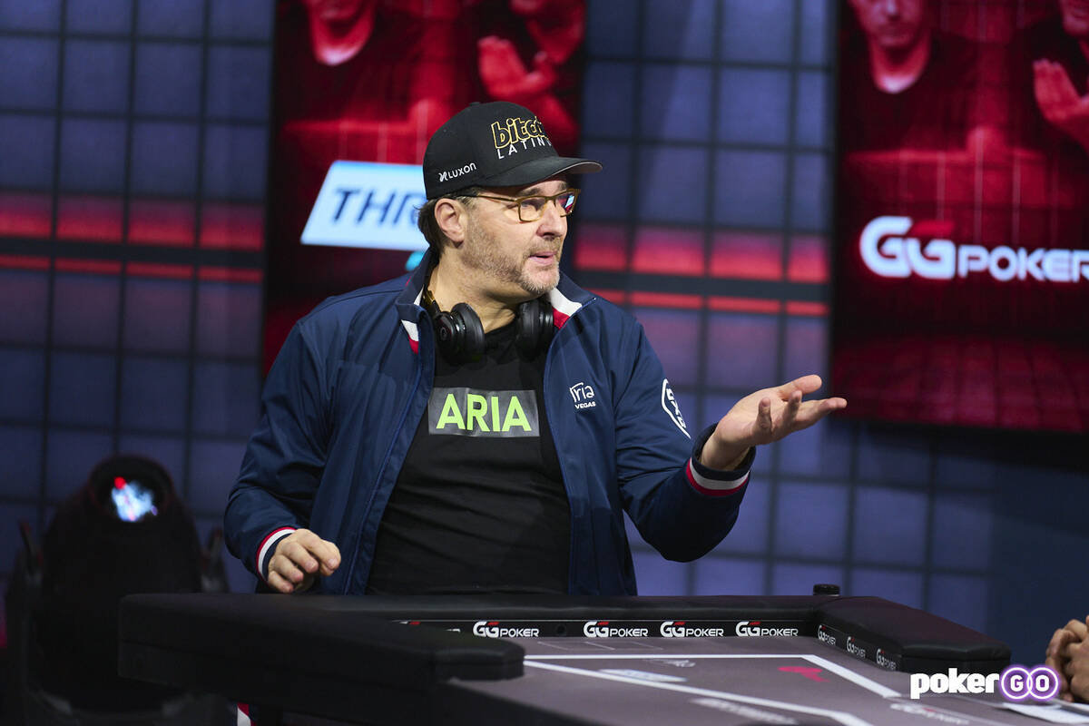 Phil Hellmuth is shown Wednesday, Jan. 26, 2022, at the PokerGO studio. (Antonio Abrego/PokerGO)