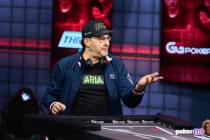 Phil Hellmuth is shown Wednesday, Jan. 26, 2022, at the PokerGO studio. (Antonio Abrego/PokerGO)