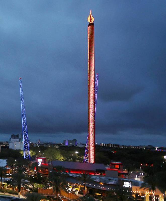 The Orlando FreeFall ride is shown at ICON Park in Orlando, Fla., on Thursday, March 24, 2022. ...