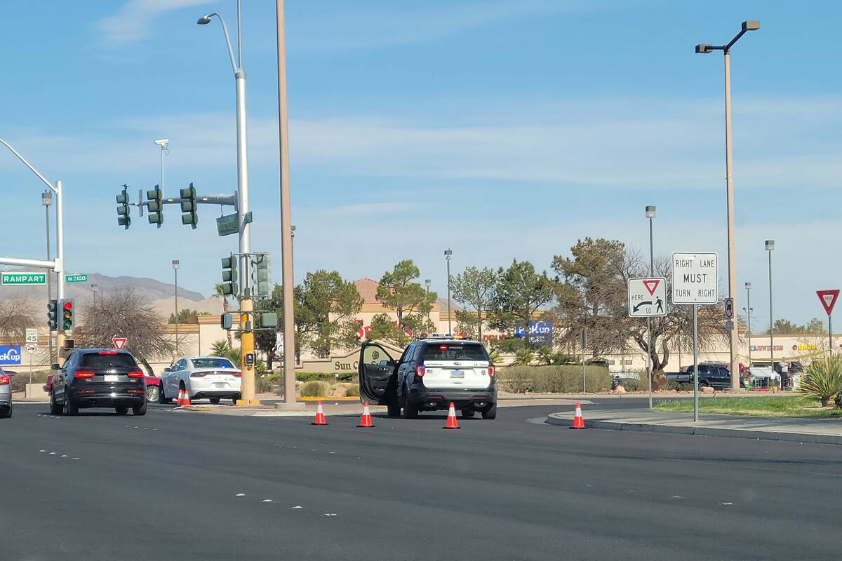 Officers were called to the intersection of West Lake Mead and North Rampart Boulevards after a ...