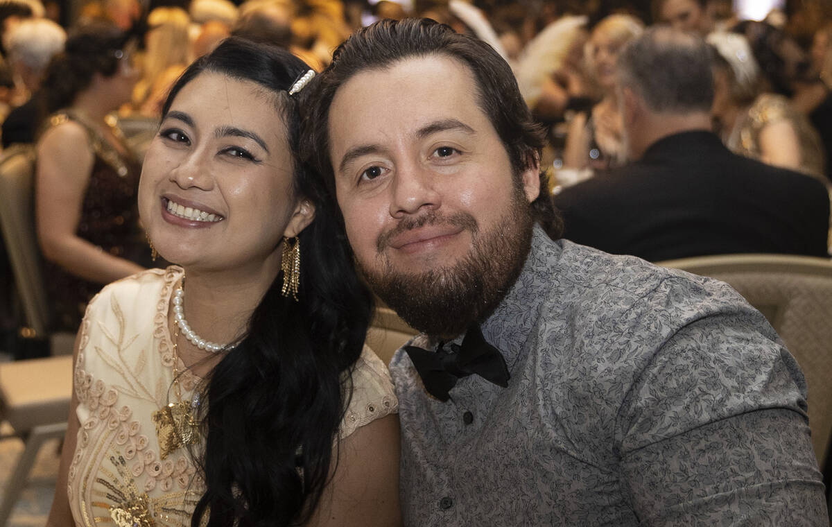 Jane Celera, left, and Andrew Barrera attend the 19th annual Junior League of Las Vegas “Pain ...