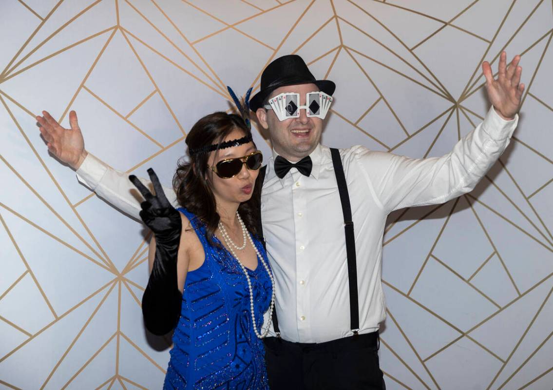 Jenny and Brandon Baker attend the 19th annual Junior League of Las Vegas “Paint The Town Red ...