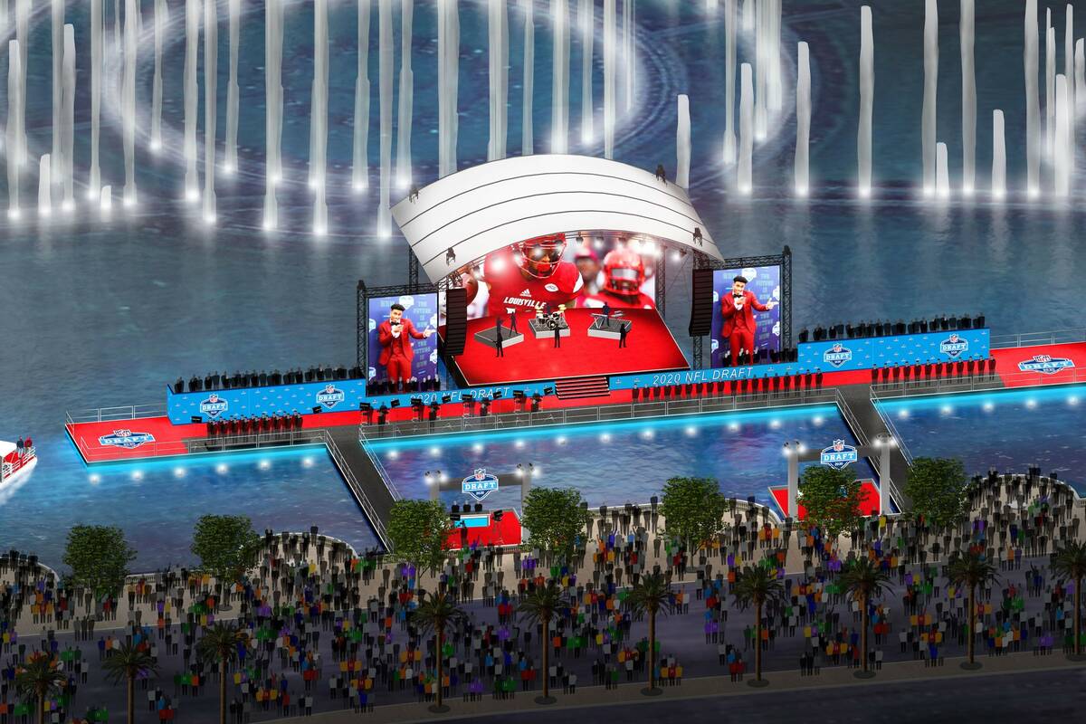 The next batch of NFL stars will be showcased on the Fountains of Bellagio before being whisked ...