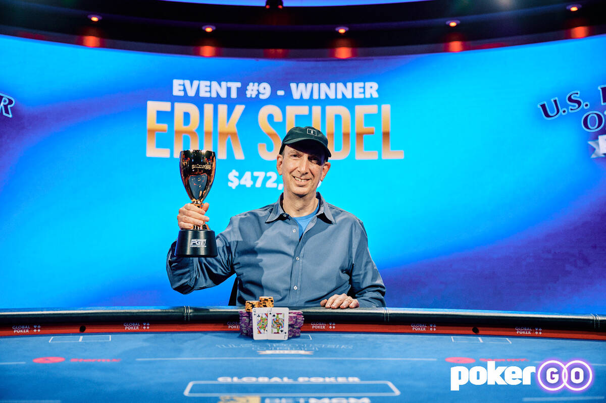 Erik Seidel defeated Phil Hellmuth to win a U.S. Poker Open event. Photo courtesy of U.S. Poker ...