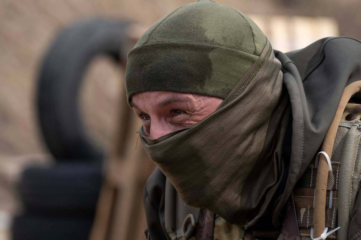 Ukrainian soldiers of the 103rd Separate Brigade of the Territorial Defense of the Armed Forces ...