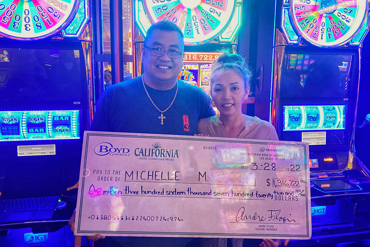 Michell M. from Hawaii won a $1.3 million jackpot on Wheel of Fortune slots at California hotel ...