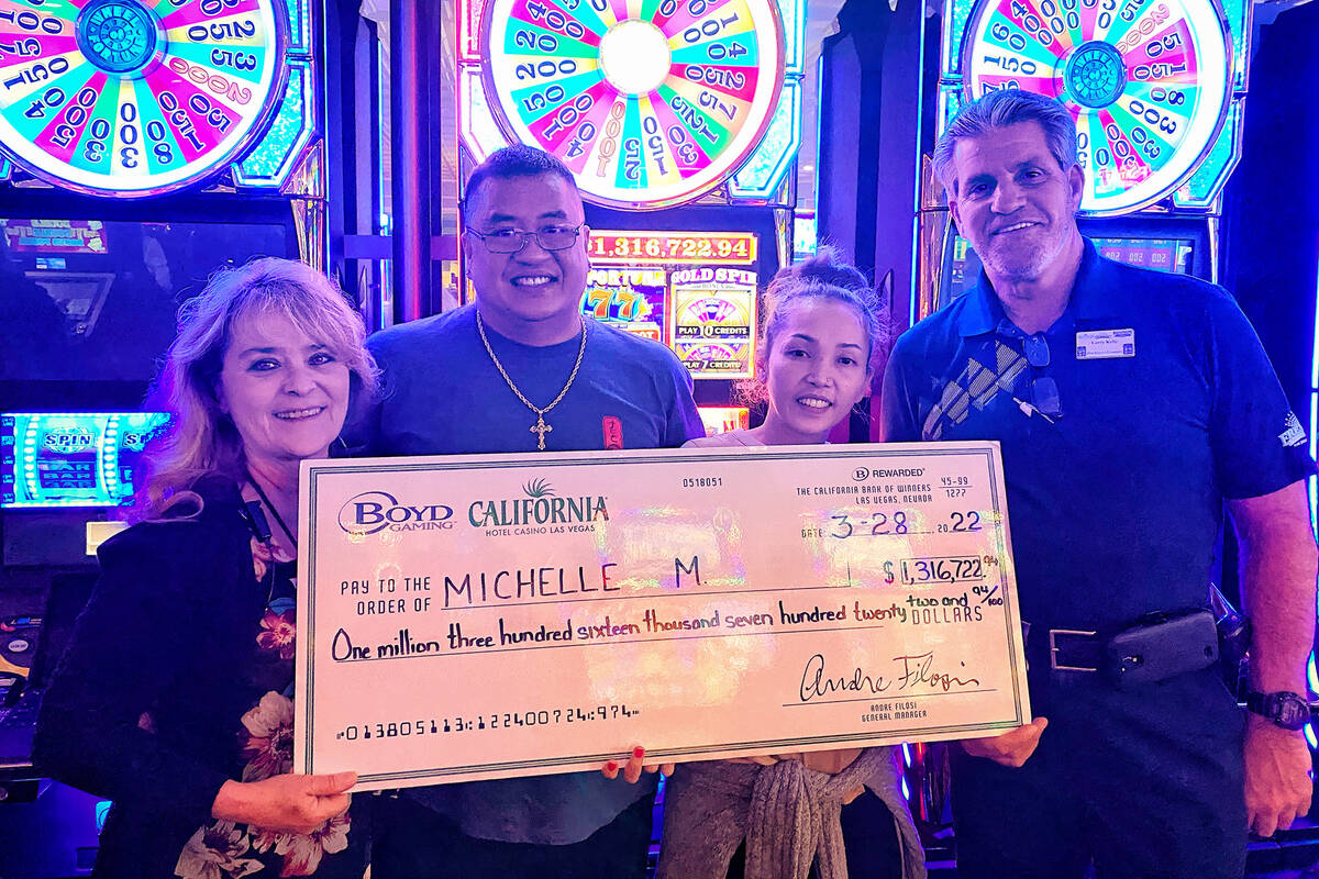 Michell M. from Hawaii won a $1.3 million jackpot on Wheel of Fortune slots at California hotel ...