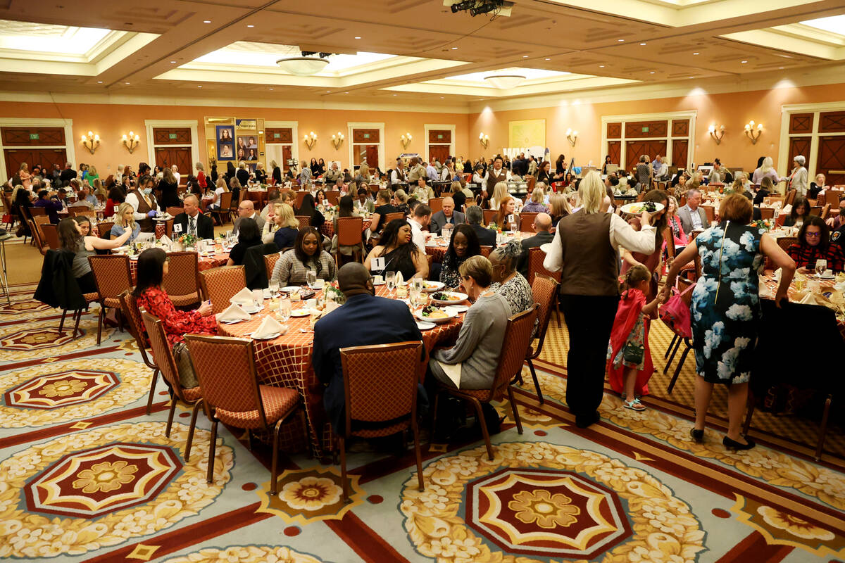 People attend the Wonder Women of Metro Luncheon at the Caesars hotel-casino in Las Vegas, Tues ...