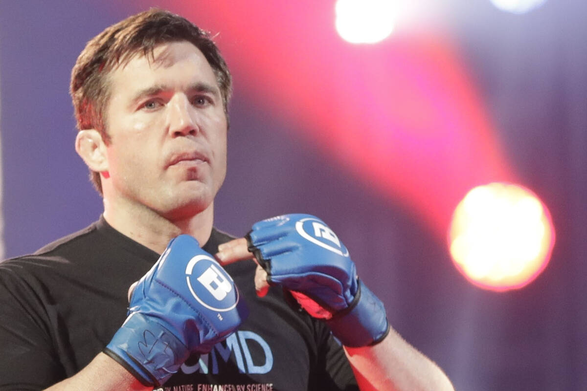 In this June 14, 2019, file photo, Chael Sonnen arrives for a bout against Brazil's Lyoto Machi ...
