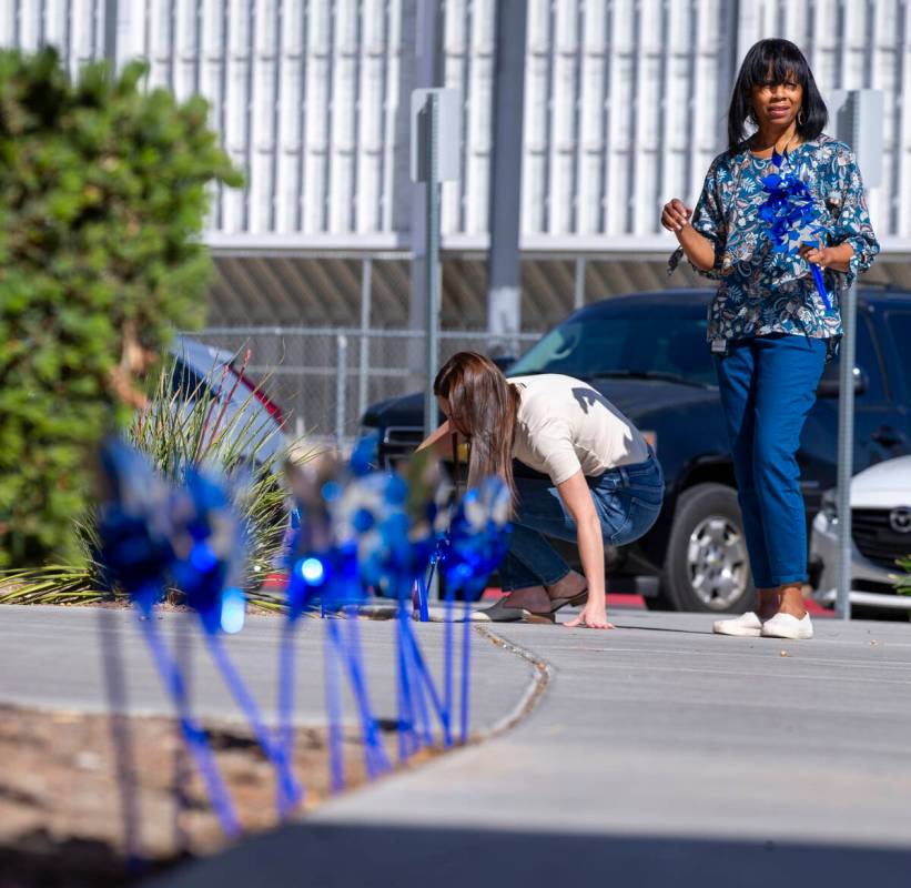Cheryl Cooley, right, executive director of the Southern Nevada Children’s Advocacy Center, p ...