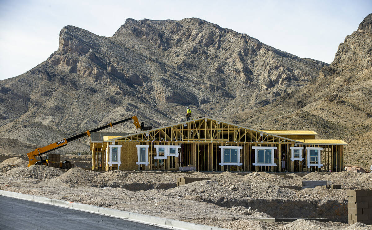 A new home is under construction north of West Lake Mead Boulevard and the 215 Beltway on Wedne ...