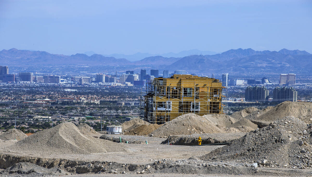 A new building is under construction north of West Lake Mead Boulevard and the 215 Beltway on W ...