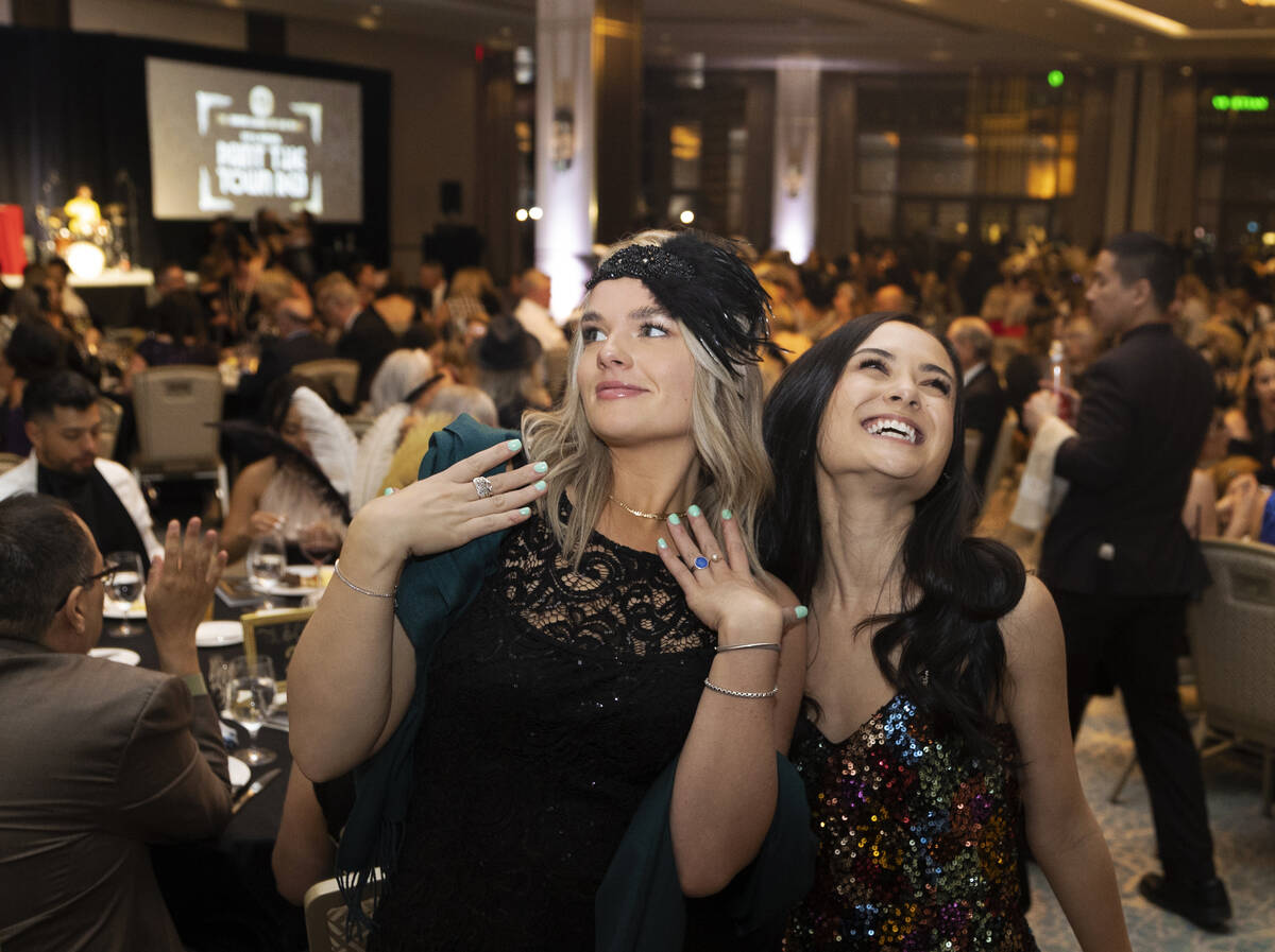 Elizebeth Tucker, left, and Ashley Wong attend the 19th annual Junior League of Las Vegas &#x20 ...