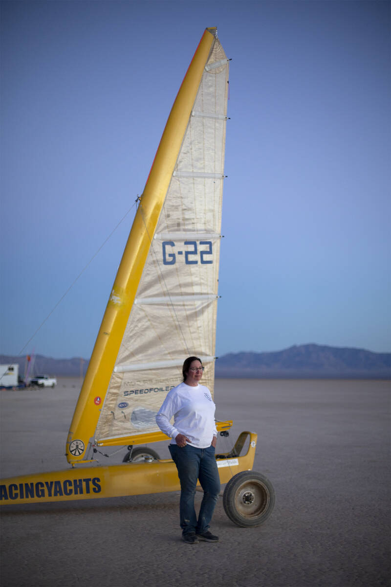 Renee Fields poses for a portrait at Ivanpah Dry Lake on Thursday, March 24, 2022, near Primm. ...