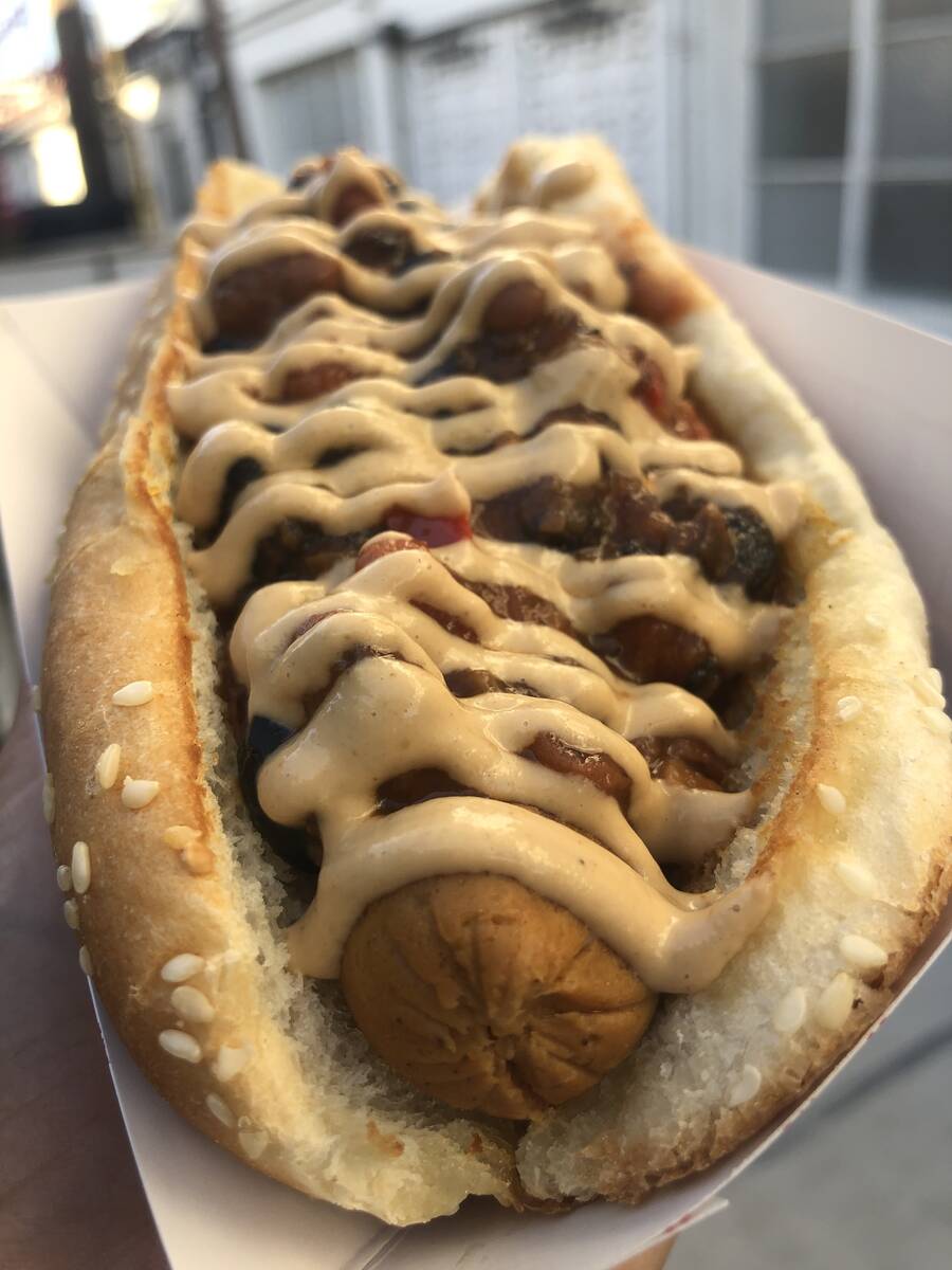 Chili Cheese wieners with vegan chili and cashew-based nacho cheese sauce will be available at ...