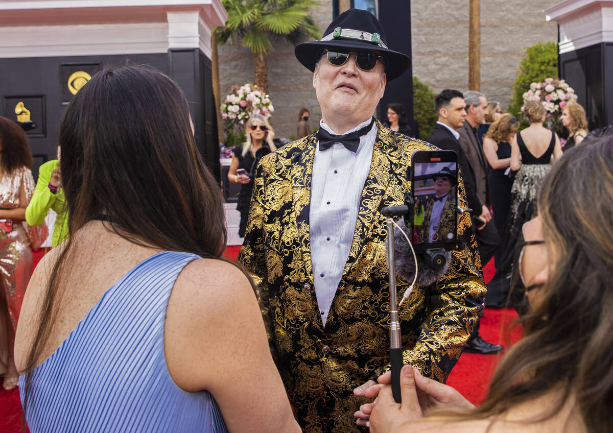 John Popper of Blues Traveler on the red carpet before the start of the 2022 Grammy Awards on S ...