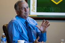 Clark County Sheriff Joe Lombardo speaks during an interview with the Review-Journal at the Las ...