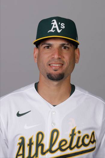 This is a 2020 photo of Luis Barrera of the Oakland Athletics baseball team. This image reflect ...