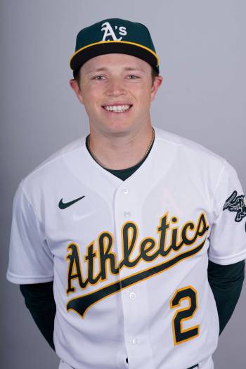 This is a 2022 photo of Nick Allen of the Oakland Athletics baseball team shown, Thursday, Marc ...
