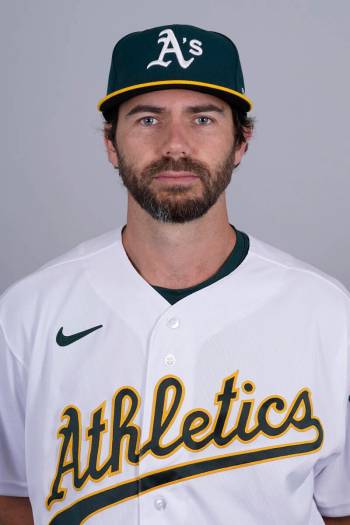 This is a 2022 photo of Austin Pruitt of the Oakland Athletics baseball team. This image reflec ...