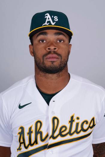 This is a 2022 photo of Buddy Reed of the Oakland Athletics baseball team. This image reflects ...