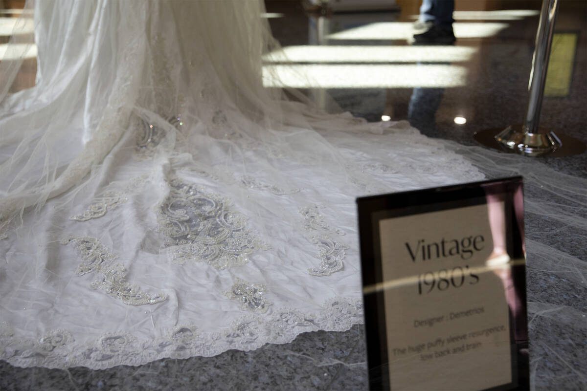 A vintage 1980s wedding dress is on display as part of a historical wedding exhibit in the rotu ...