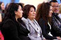 Las Vegas police Hispanic Citizens Police Academy graduates, including Antonia Bautista, center ...