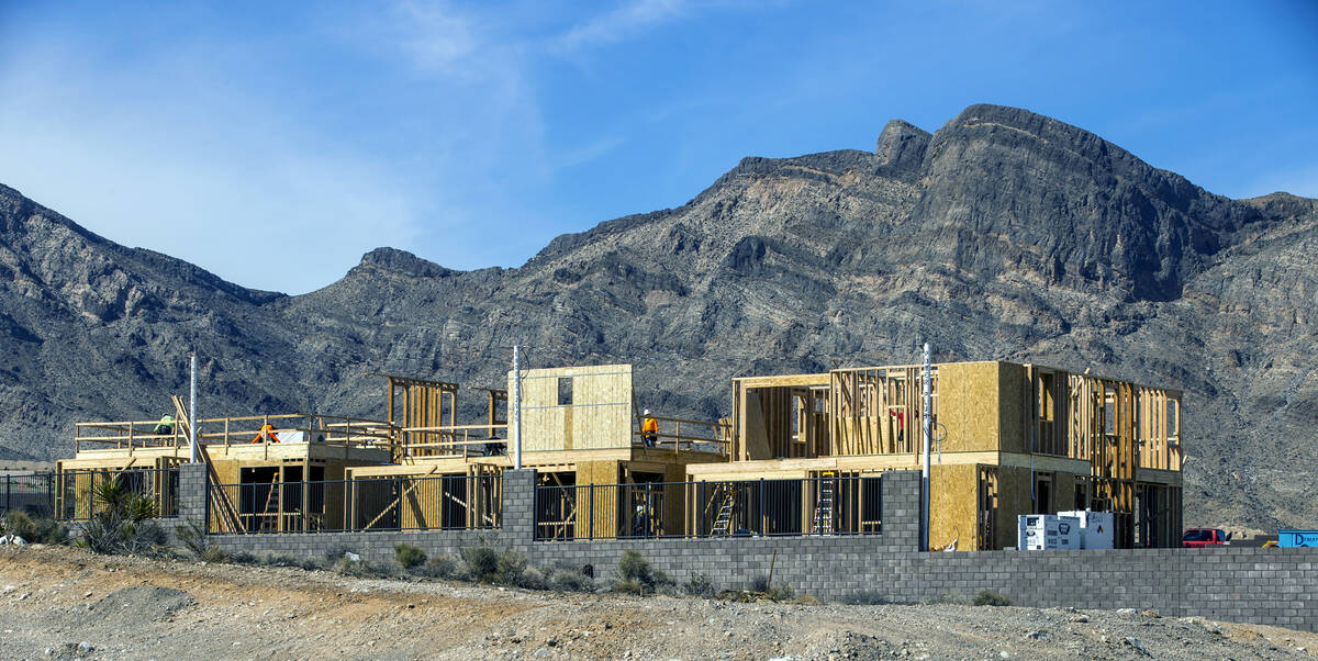 New homes under construction at West Reedpoint Drive and North Fox Hill Drive on Wednesday, Mar ...