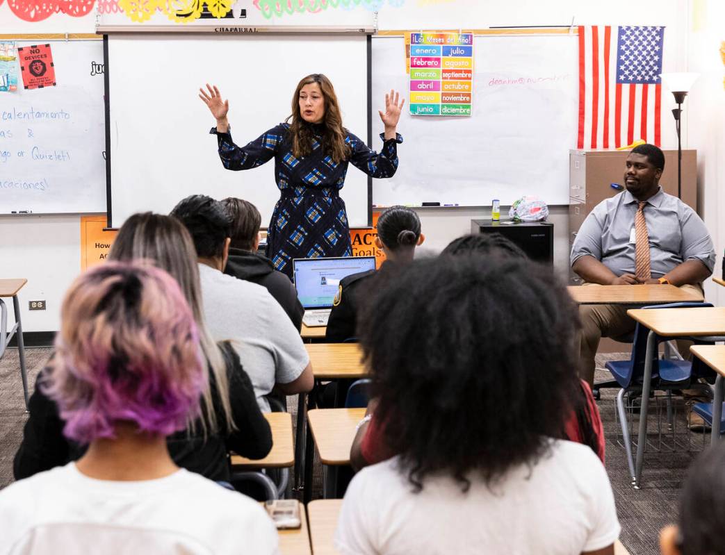 Lt. Gov. Lisa Cano Burkhead returns to the classroom as a substitute Spanish teacher as Princip ...