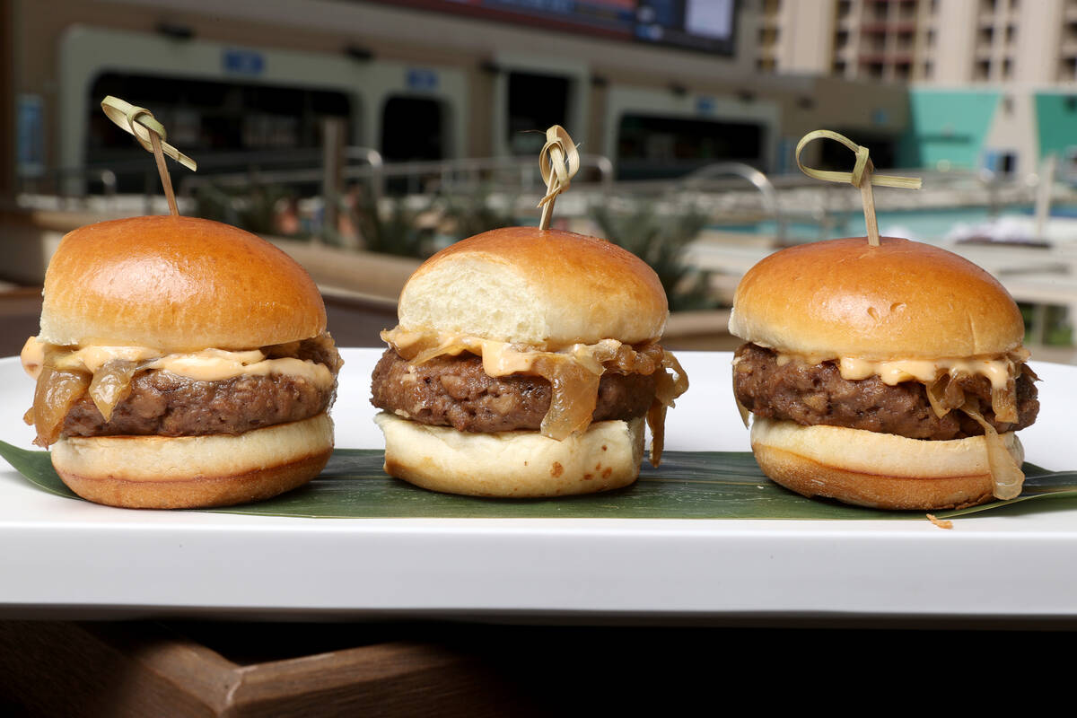 Impossible Slider Trio offered poolside at Stadium Swim at Circa in downtown Las Vegas Monday, ...