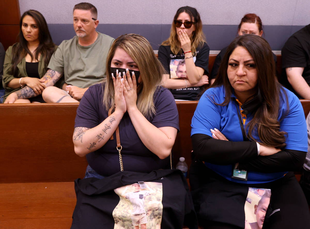 The family of 4-year-old Mason Dominguez, from left, aunt Marylee Ruiz, her fiance, Doug Raymer ...