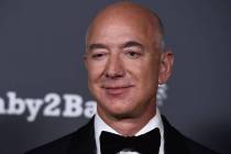 Jeff Bezos arrives at the Baby2Baby Gala at the Pacific Design Center, in West Hollywood, Calif ...