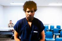 Brandon Leath appears in court via a video link during his sentencing at the Regional Justice C ...