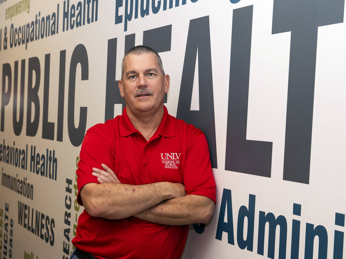 Shawn Gerstenberger, a dean of the School of Public Health at UNLV, poses for a photo on Friday ...
