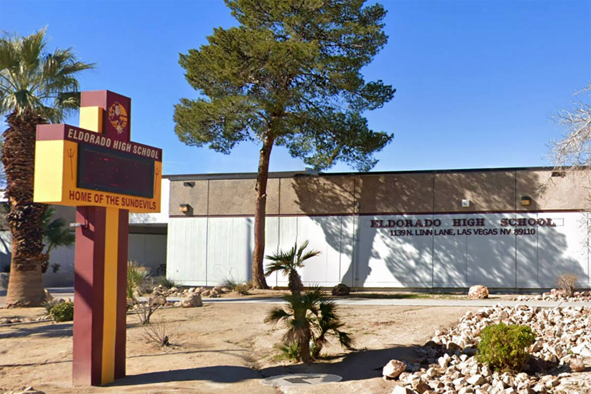 Eldorado High School at 1139 N. Linn Lane in Las Vegas is seen in a screenshot. (Google)