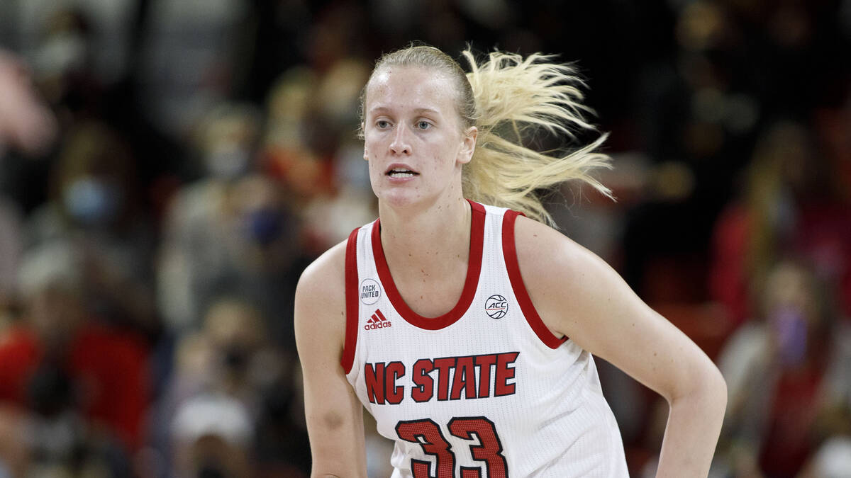 North Carolina State center Elissa Cunane (33) during the first half of an NCAA college basketb ...
