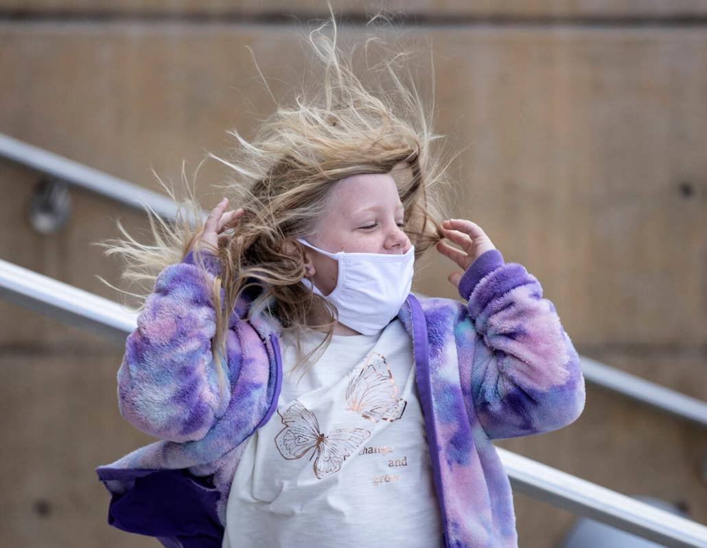Winds are expected to gust to around 50 mph on Monday, April 11, 2022, according to the Nationa ...