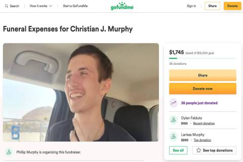 Christian John Murphy, 16, is seen in a photo from an online fundraiser posted by his father. ( ...