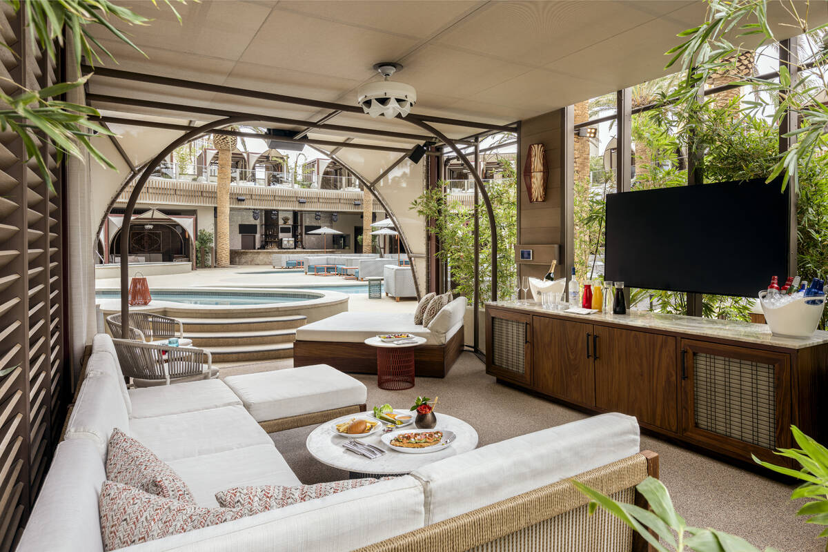 A view of a cabana at Ayu Dayclub at Resorts World Las Vegas. (Resorts World Las Vegas)