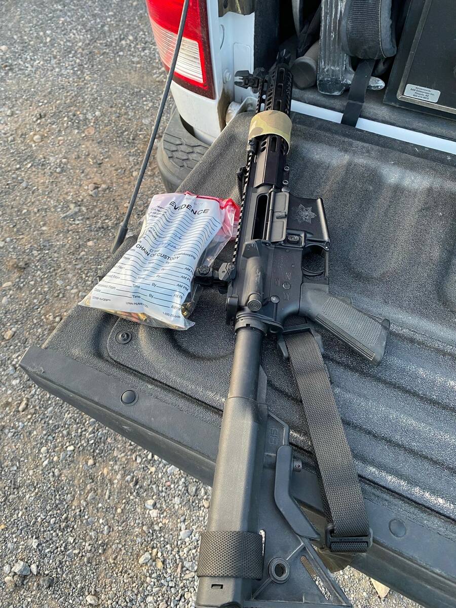 Nye County Sheriff”s Office deputies recovered a shotgun and a Draco SKS pistol from the car. ...